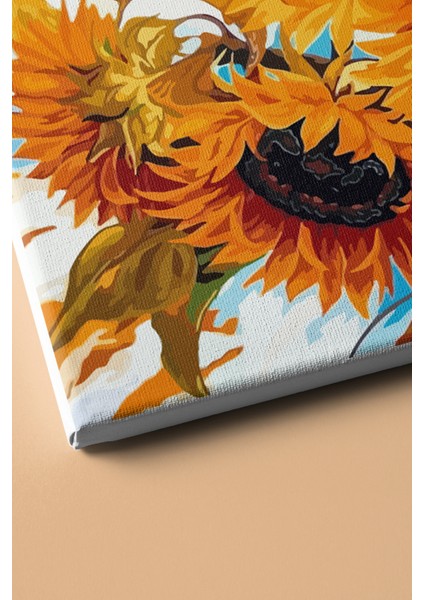 Sayılarla Boyama Seti Kasnaklı Ayçiçeklerin Sessizliği 50 x 65 cm modelleri