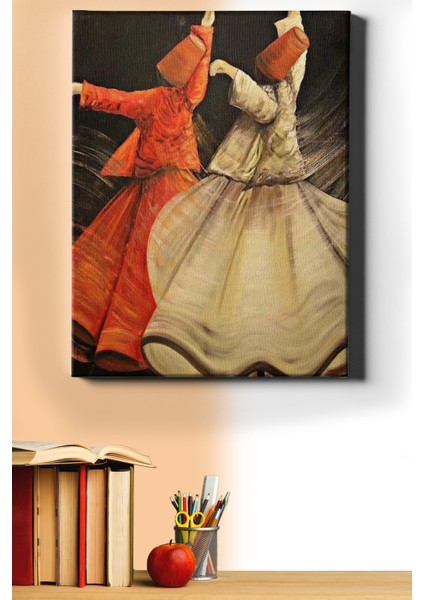 Sayılarla Boyama Seti Kasnaklı Iki Semazen 60 x 75 cm