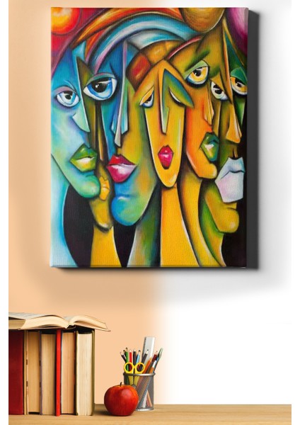 Sayılarla Boyama Seti Kasnaklı Yüzler 50 x 65 cm