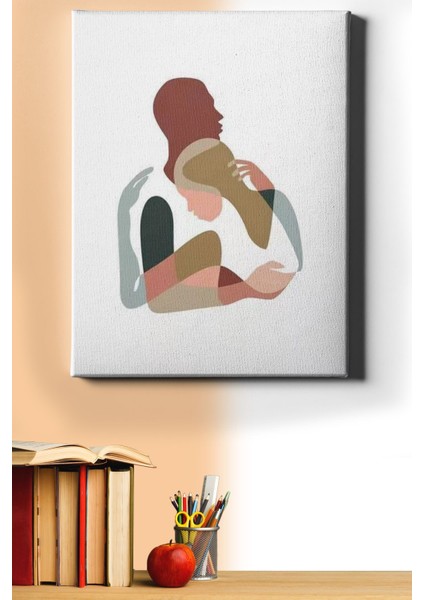 Sayılarla Boyama Seti Kasnaklı Minimal Sarılan Çift 60 x 75 cm