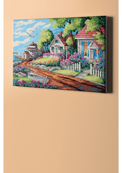 Sayılarla Boyama Seti Kasnaklı Sakin Kasaba 60 x 75 cm fiyatları