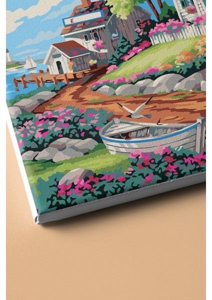 Sayılarla Boyama Seti Kasnaklı Sakin Kasaba 60 x 75 cm modelleri