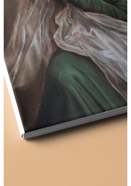 Sayılarla Boyama Seti Kasnaklı Yeşil Elbiseli Kadının Hüznü 40 x 50 cm