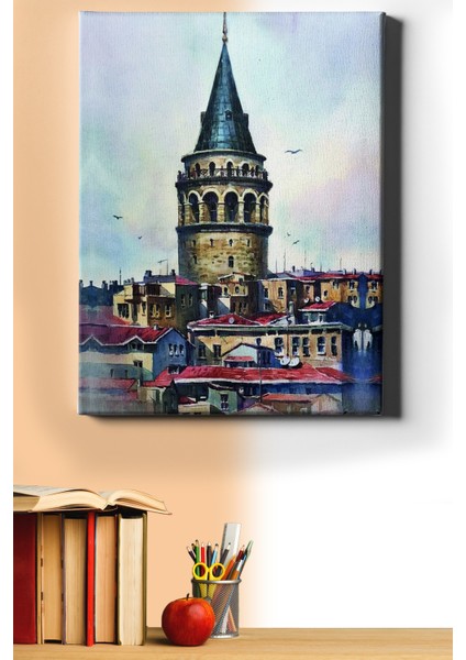 Sayılarla Boyama Seti Çerçeveli Kasnaklı Galata Kulesi 2 40 x 50 cm