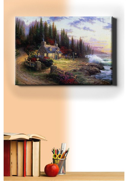 Sayılarla Boyama Seti Kasnaklı Yalnız Ev 50 x 65 cm