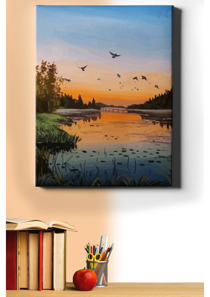 Sayılarla Boyama Seti Kasnaklı Huzurun Kıyısı 50 x 65 cm