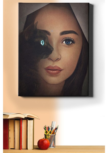 Sayılarla Boyama Seti Kasnaklı Kedi Bakışlar 50 x 65 cm