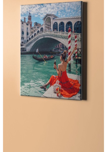 Sayılarla Boyama Seti Kasnaklı Venedik'te Kırmızılı Kadın 50 x 65 cm fiyatları
