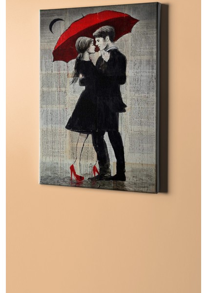 Sayılarla Boyama Seti Kasnaklı Aşk ve Kırmızı Şemsiye 3 70 x 90 cm