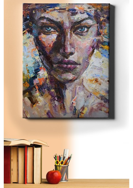Sayılarla Boyama Seti Çerçeveli Kasnaklı Renkli Yüz 7 50 x 65 cm