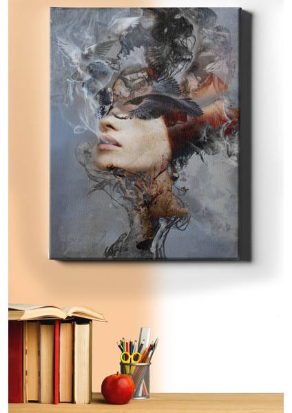 Sayılarla Boyama Seti Kasnaklı Dumandaki Kuşlar 40 x 50 cm