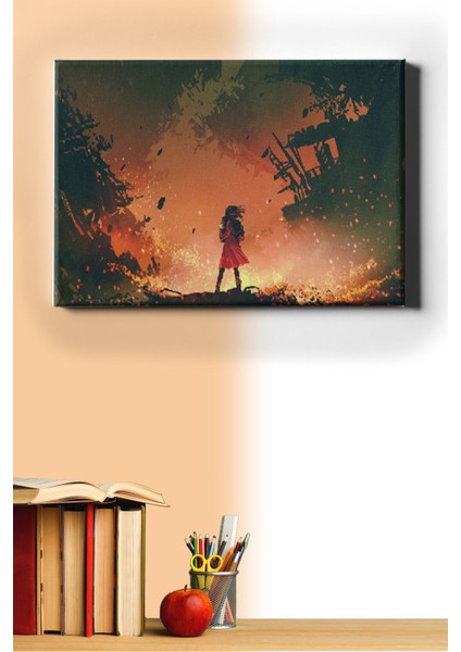 Sayılarla Boyama Seti Kasnaklı Alevler Arasında 50 x 65 cm