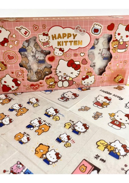 Sanrio Karakter Hello Kitty 20 Yaprak Pet Sticker 20 Yaprak Kağıt Sticker