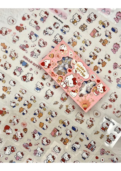 Sanrio Karakter Hello Kitty 20 Yaprak Pet Sticker 20 Yaprak Kağıt Sticker