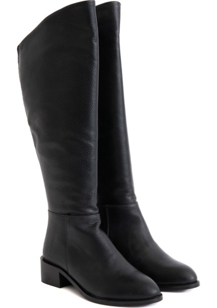 Rodeo Siyah Gerçek Deri Simetrik Kesim Floter Çizme fiyatları