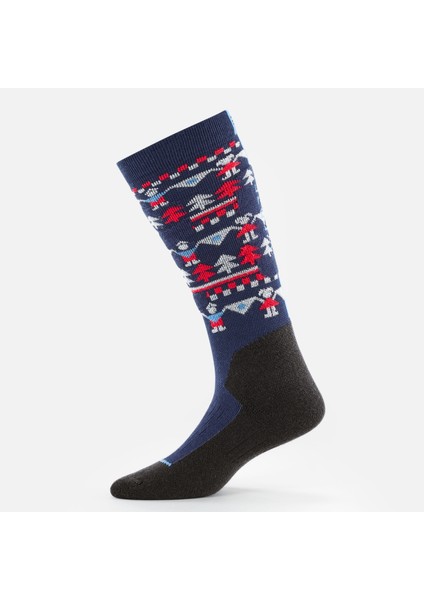 Wedze Çocuk Kayak/Snowboard Çorabı - Mavi Desenli - 100 fırsatları