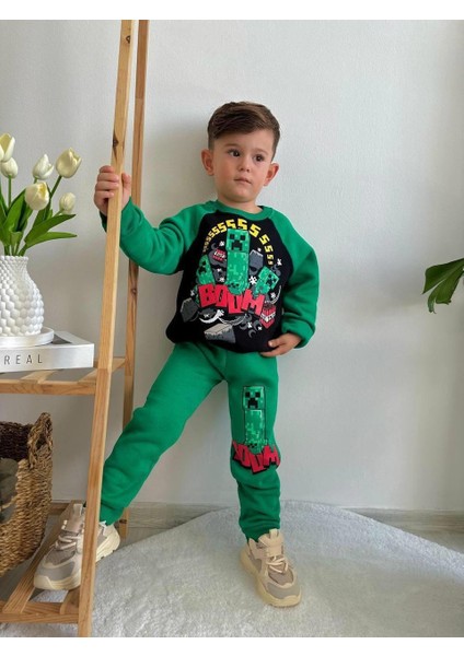 Erkek Çocuk Minecraft Modelli 3iplik Şardonlu Eşofman Takımı fiyatları