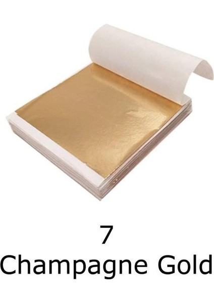 Varak Kaplama Yaprak Metalik Folyo 9X9CM 10LU Paket 7 Champagne Gold R5799F-7