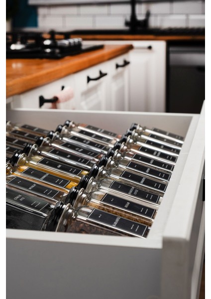 36'lı Cam Baharatlık Seti Kapaklı Etiketli Baharatlık Takımı Fırça Huni Hediyeli fırsatları