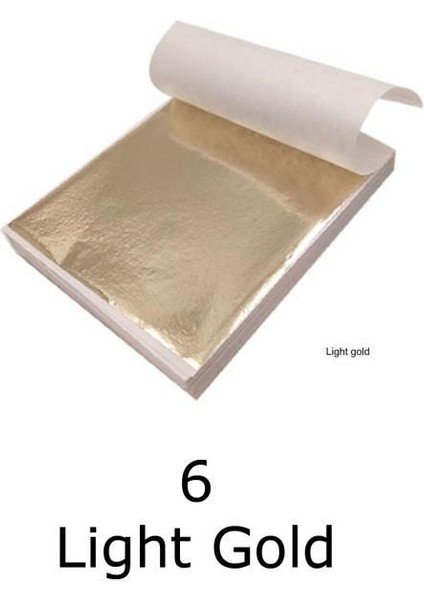 Varak Kaplama Yaprak Metalik Folyo 9X9CM 10LU Paket 6 Light Gold R5799F6-6