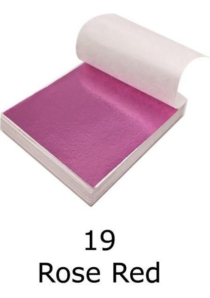 Varak Kaplama Yaprak Metalik Folyo 9X9CM 10LU 19 Rose Red R5799F-19