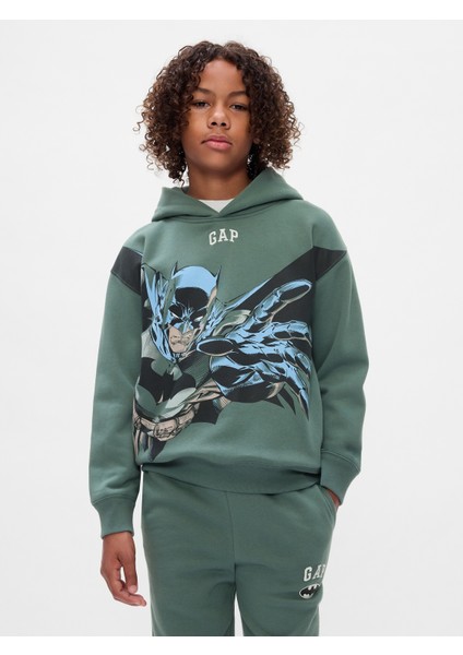 Erkek Çocuk Yeşil Gap Logo Dc™ Batman Grafikli Vintage Soft Sweatshirt