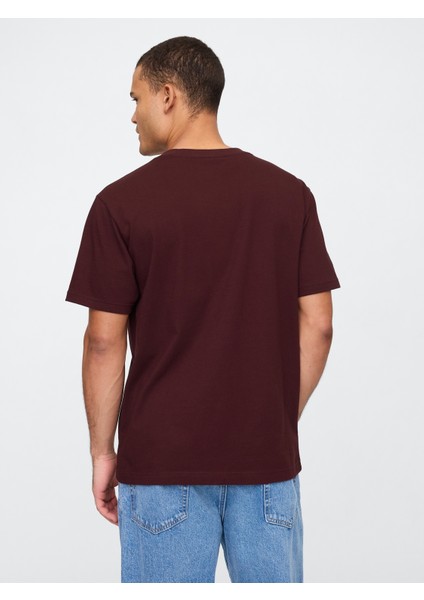 Erkek Bordo Gap Logo T-Shirt