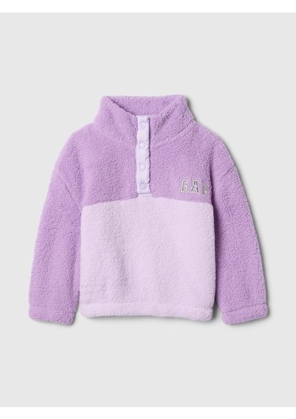 Kız Bebek Lila Gap Logo Geri Dönüştürülmüş Sherpa Sweatshirt