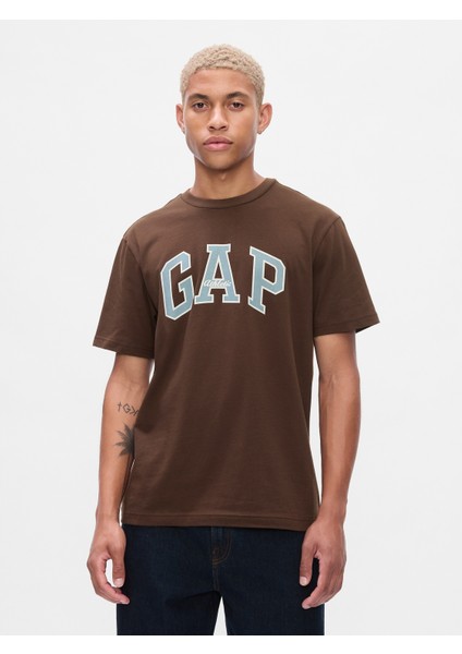 Erkek Kahverengi Gap Logo T-Shirt