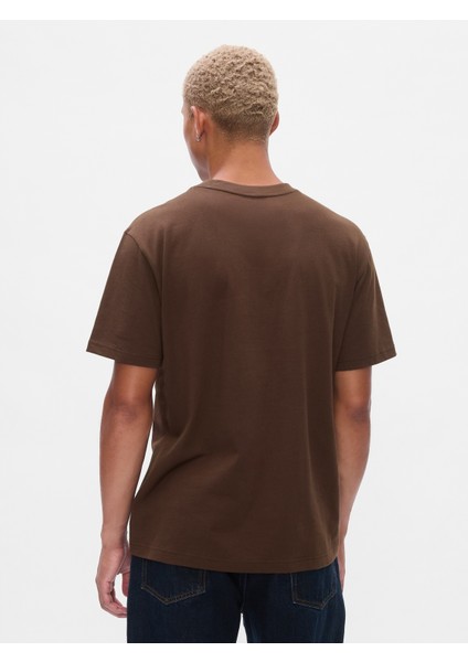 Erkek Kahverengi Gap Logo T-Shirt