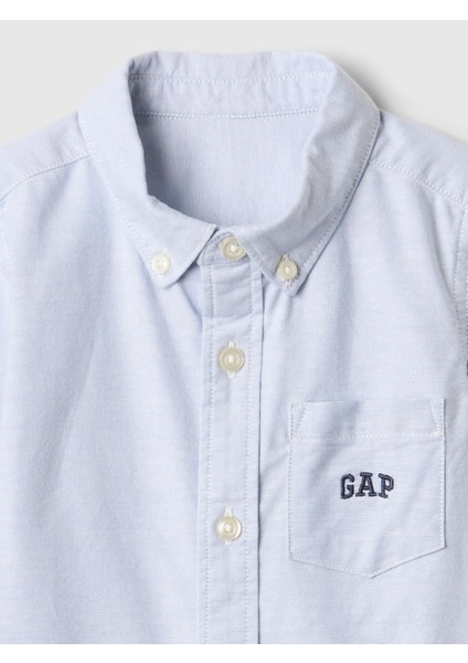 Erkek Bebek Açık Mavi Gap Logo Oxford Gömlek fiyatları