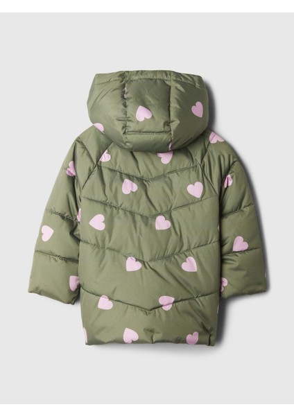 Kız Bebek Haki Cozy Puffer Şişme Mont modelleri