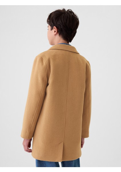 Erkek Çocuk Kahverengi Uzun Kaban Fonksiyonel Tasarım ile 2024 Sonbahar Kış Sezonu indirimleri