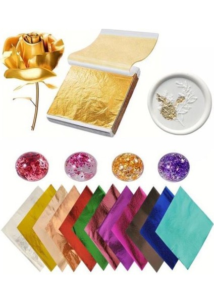 Varak Kaplama Yaprak Metalik Folyo 9X9CM 10LU Paket 14 Light Fragrant Silver R5799F-14