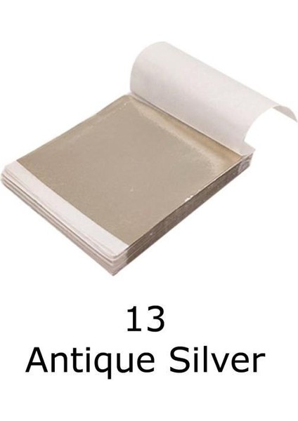 Varak Kaplama Yaprak Metalik Folyo 9X9CM 10LU Paket 13 Antique Silver R5799F-13