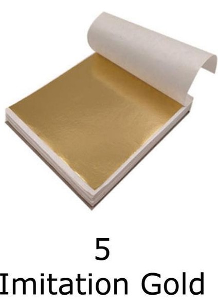 Varak Kaplama Yaprak Metalik Folyo 9X9CM 10LU Paket 5 Imitation Gold R5799F-5