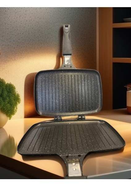 Ocak Üstü Döküm El Tost Makinesi 29x19cm Casting Quality CR-571