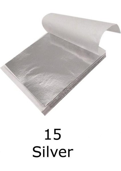 Varak Kaplama Yaprak Metalik Folyo 9X9CM 10LU Paket 15 Silver R5799F-15