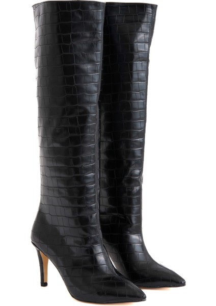 Shiny Siyah Croco Çizme fiyatları