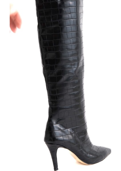Shiny Siyah Croco Çizme modelleri