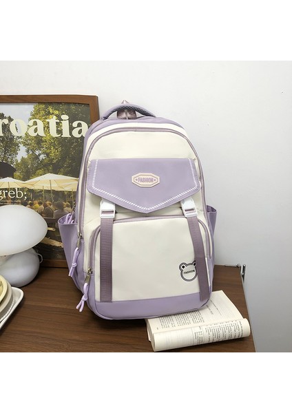 Yeni Japon Tarzı Ins Okul Çantası, Orman Tarzı Kontrast Renkli Ortaokul Öğrencisi Sırt Çantası, Kore Tarzı Kolej Tarzı Üniversite Öğrencisi Sırt Çantası (Yurt Dışından)