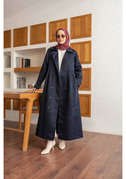 6632-REGLAN Kollu Süs Pileli Lens Ceket Lacivert modelleri