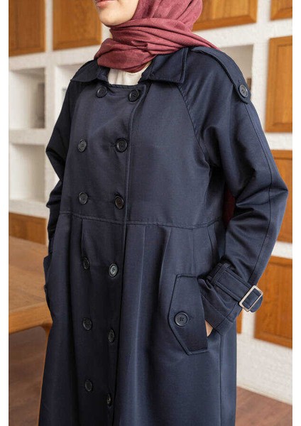 6632-REGLAN Kollu Süs Pileli Lens Ceket Lacivert fırsatları