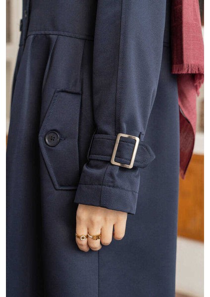 6632-REGLAN Kollu Süs Pileli Lens Ceket Lacivert indirimleri