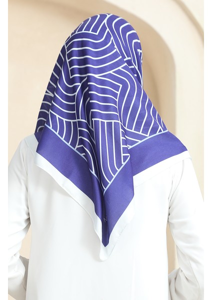 Soft Pamuk Eşarp 19089-04 Lacivert Krem modelleri