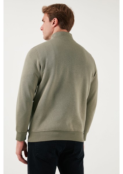 Pamuklu Regular Fit Yarım Fermuarlı Dik Yaka Sweat Erkek Sweat 59052592 indirimleri