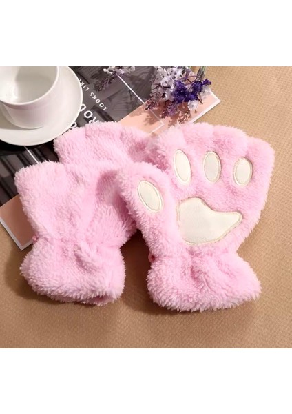 Pembe Pembe Pati Tasarım Peluş Eldiven
