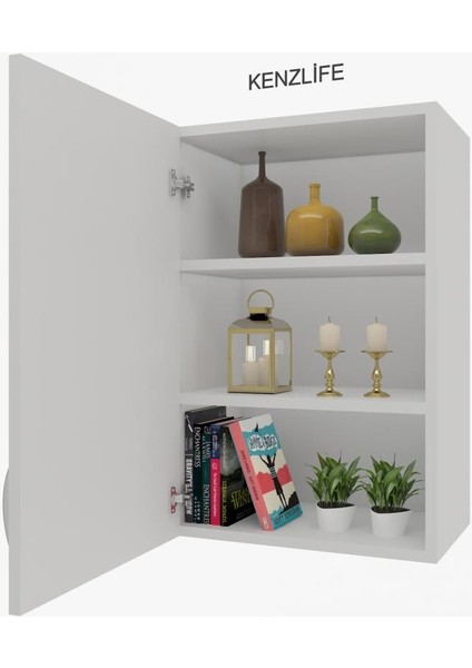 Kenzlife mutfak dolabı irem 060.060.32 byz 2 raflı kapaklı ofis banyo kiler evrak kitaplık