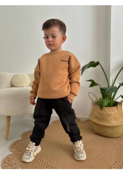 Erkek Çocuk Düz Modelli 3 Iplik Eşofman Takımı