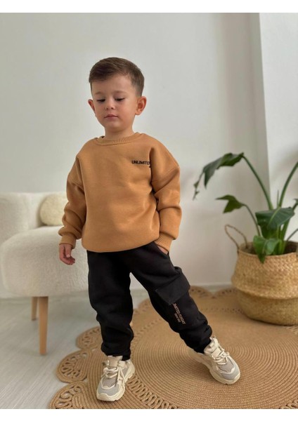 Erkek Çocuk Düz Modelli 3 Iplik Eşofman Takımı